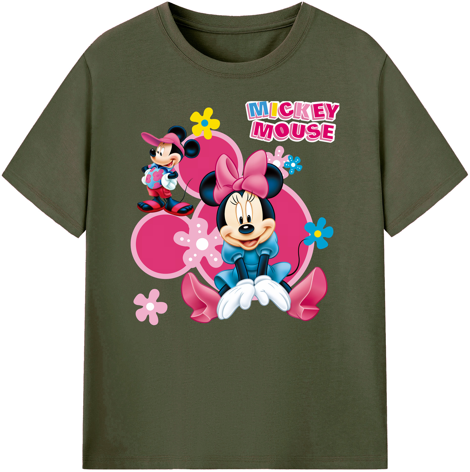 ミッキーマウス Mickey Mouse 綿100％ メンズ半袖Tシャツ｜肌触りやわらか＆通気性